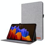 Per Samsung Galaxy Tab S8 Ultra orizzontale Flip Tessuto in tessuto in pelle con tavoletta con slot per schede e supporto (grigio)