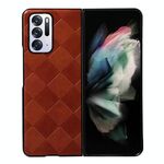 Per OPPO Trova N Weve Plaid PU Case PU (Brown)