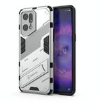 Per OPPO Trova X5 Pro Punk Armor 2 in 1 PC + TPU Cassa del telefono antiurto con supporto invisibile (bianco)