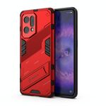 Per OPPO Trova X5 Punk Armor 2 in 1 PC + TPU Cassa del telefono antiurto con supporto invisibile (rosso)