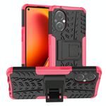 Per OnePLUS Nord N20 5G Trama pneumatico TPU antiurto TPU + Cassa del telefono PC con supporto (rosa)