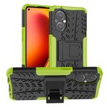 Per ONEPLUS NORD N20 5G Pneumatici Texture TPU antiurto TPU + Cassa del telefono PC con supporto (verde)