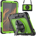 Per Samsung Galaxy Tab S8 11 pollici SM-X700 Silicone + PC Tablet Case con tracolla (nero + verde giallo)