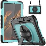 Per Samsung Galaxy Tab S8 11 pollici SM-X700 Silicone + PC Tablet Case con tracolla (nero + blu chiaro)