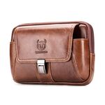Bull Captain Multifunzionale in pelle cellulare cuoio piccola borsa per uomo (marrone orizzontale)