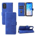 Per Doogee N40 Pro Colore Solid Pelle Sensazione della pelle magnetica Caso di pelle flip orizzontale con titolare e slot per schede e portafoglio (blu)