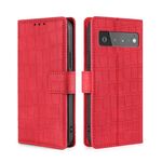 Per Google Pixel 6 Pro Skin Feel Pelle di coccodrillo trama magnetica chiusura orizzontale flip in pelle custodia in pelle con supporto e carte slot e portafoglio (rosso)