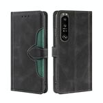 Per Sony Xperia 1 III Skin Sentise Cappello da paglia Cappello Magnetico Fibbia MAGNETICA Custodia in pelle PU con supporto e carta Slot & Portafoglio (nero)