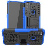 Per ALCATEL 3L (2021) Texture di pneumatici TPU antiurto TPU + custodia protettiva PC con supporto (blu)