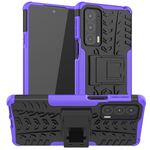 Per Motorola Edge 20 Pneumatici Texture TPU antiurto TPU + custodia protettiva PC con supporto (viola)