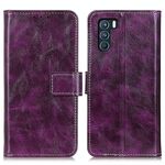 Per OPPO K9 Pro Retro Crazy Horse Texture in pelle flip orizzontale con supporto e carte slot e foto cornice e portafoglio (viola)