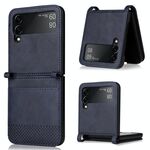 Per Samsung Galaxy Z Flip3 5G Retro Crazy Horse Texture in pelle custodia con slot per schede (blu)