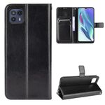 Per Motorola Moto G50 5G Crazy Horse Texture Custodia in pelle flip orizzontale con supporto e carte slot e cordino (nero)