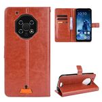 Per Oukitel WP13 5G Crazy Horse Texture orizzontale flip custodia in pelle con supporto e carte slot e cordino (marrone)