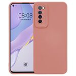 Per Huawei Nova 7 5G Dritto-Edge Solid Color Liquid Silicone Antifondo antiurto Custodia protettiva (rosa)