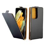 Custodia in pelle TPU verticale stile business con slot per schede per Samsung Galaxy S21 Ultra 5G (nero)