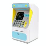 8010 Riconoscimento del volto simulato ATM Macchina Piggy Bank Password Automatico Rolling Soldi Sicuro Salvadanaio Salvadanaio, Stile: Blu