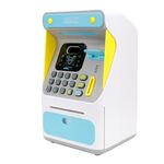 8010 Riconoscimento del volto simulato ATM Macchina Piggy Bank Password Automatico Rolling Soldi Senza salvadanaio Salvadanaio, Stile: Versione ricaricabile Blu