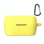 Custodia protettiva in silicone auricolare wireless con gancio per JBL T280TWS X (giallo)