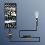 AN100 3 in 1 IP68 impermeabile USB-C / TYPE-C + Micro USB + USB Dual Cameras Endoscopio industriale industriale industrica con 9 LED, supporto sistema Android, diametro dell'obiettivo: 5,5 mm, lunghezza: 1 m cavo morbido