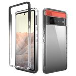 Per Google Pixel 6 Pro High Transparency PC a due colori PC + Custodia protettiva per telefono TPU (nero)