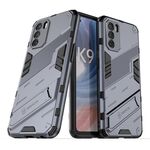 Per OPPO K9 Pro Punk Armor 2 in 1 PC + Cassa del telefono antiurto TPU con supporto invisibile (grigio)