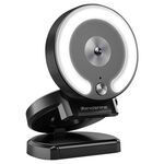 Landshine 90 gradi grandangolare 2K USB AutoFocus Computer Live Beauty HD Camera Beauty con luce ad anello