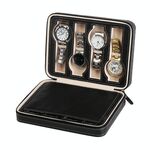 Box di stoccaggio dell'orologio da 8 cifre Scatola di stoccaggio dell'orologio della scatola dell orologio portatile Borsa da viaggio, Specifica: 24 x 18 x 6 cm (nero)