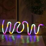 Wow Shape LED Neon Light Wall Hanging Bar Atmosphere Lights (Colorful Light)