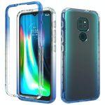 Per Motorola Moto G9 Riproduci Antiurto Ammortizzatore ad alta trasparenza Cambiamento graduale a due colori PC + TPU Candy Colors Custodia protettiva per telefono (blu)