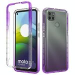 Per Motorola Moto G9 Power antiurto Antiurto TRASPARENZA BADURATIVA BEDUALE CAMBIAMENTO PC + TPU Candy Colors Custodia protettiva per telefono (viola)