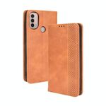 Per Motorola Moto E40 / E30 / E20 Fibbia magnetica Retro Crazy Horse Texture Custodia a flip orizzontale Custodia in pelle con supporto e carte Slot & Photo Frame (Brown)