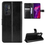 Per OnePlus 9RT 5G Crazy Horse Texture in pelle flip orizzontale custodia in pelle con supporto e carte slot e cordino (nero)