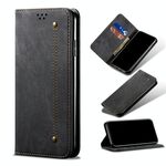 Per Google Pixel 6 Pro Denim Texture Casual Style Custodia in pelle con titolare e slot per schede e portafoglio (nero)