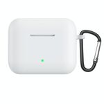 Custodia protettiva per auricolari in silicone a colori solido con gancio per Honor Earbuds X2 (bianco)
