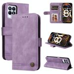 Per OPPO Realme 8i Skin Feel Life Tree Tree Metal Bull Horizontal flip custodia cellulare (viola)