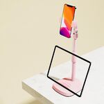 B7 Vulcano Telescopico Staffa in diretta Tablet Phone Supporto a doppio uso (ciliegio rosa)