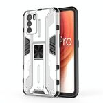 Per OPPO K9 Pro Supersonic PC + Custodia per cellulare antiurto TPU con supporto (bianco)