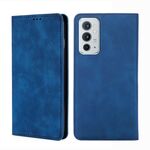 Per OnePLUS 9RT 5G Skin Self Magnetic Horizontal Horizontal Custodia in pelle flip con titolare e slot per schede (blu)