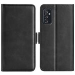 Per Samsung Galaxy M52 5G Cassa magnetica a doppia fibbia a doppia flip in pelle orizzontale con supporto e carta Slot & Portafoglio (nero)