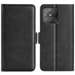 Per OPPO Realme Narzo 50A Dual-Side Magnetic Fibbia a flip orizzontale flip in pelle con supporto e carte slot e portafoglio (nero)