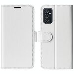 Per Samsung Galaxy M52 5G R64 Texture Singola custodia a flip orizzontale orizzontale con supporto e carte Slot e portafoglio e cornice fotografica (bianco)