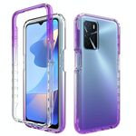 Per OPPO A16 AUTOMOBILE AUTOMOBILE TRASPARENZA A Two-Color Change PC + TPU Candy Colors Custodia protettiva per telefono (viola)