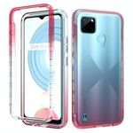 Per OPPO Realme C21Y Antiurto Anti-Ammortizzatore Attiltissima TRASPARENZA CHANGE GRADUALE PC + TPU Candy Colors Custodia protettiva per telefono (rosso)