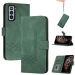 Per Samsung Galaxy S21 5G cubic self sento custodia in pelle flip (verde scuro)