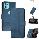 Per Motorola Edge 20 Lite Cubic Skin Feel custodia in pelle flip in pelle (Royalblue)