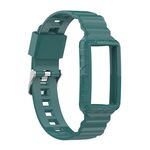 Per Fitbit Carica 4 Silicone One Body Armor Guardia cinturino (aghi di pino verde)