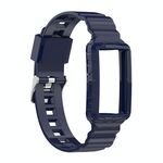 Per Fitbit Carica 4 Silicone One Body Armor Guardia cinturino (blu navy)