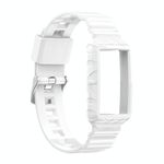 Per Fitbit Carica 3 SE Silicone One Body Armor Cinturino (bianco)