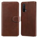 Custodia classica in pelle di vitello PU + TPU Custodia in pelle flip orizzontale con supporto e carte per carte e portafoglio per OnePlus Nord CE 5G (Brown)